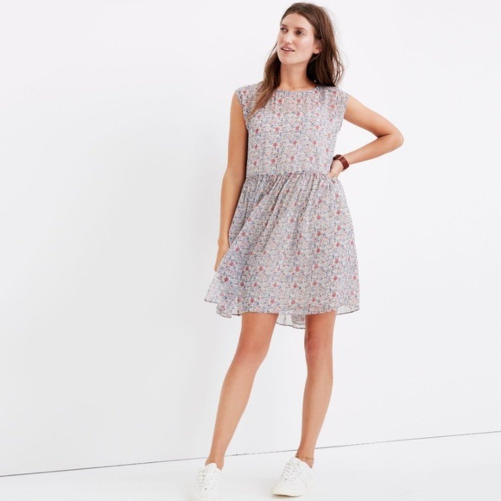 Madewell Tie-Back Mini Dress in Shadowpetal Floral